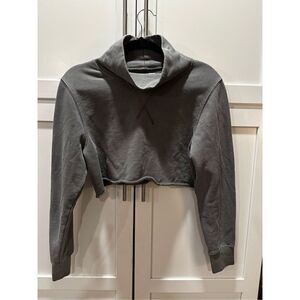 Madewell Turtleneck Crop Top Sweatshirt Gray Women’s Sz M